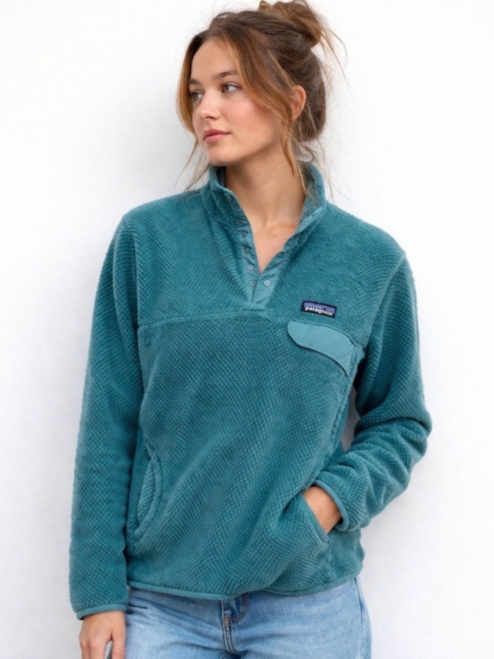 Patagonia Re-Tool Snap-Front Fleece Pullover Teal